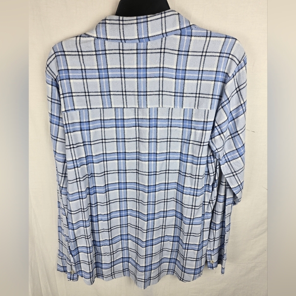 NWT Copper Key Light Blue and White Long Sleeve Button Plaid Shirt Sz XS - Picture 5 of 9